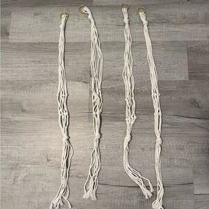 Elegant White Macrame Plant Hangers (4)